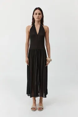 Fluid Jersey Halter Dress - Black