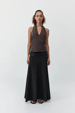 Fluid Circle Hem Skirt - Black