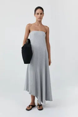Strapless Cotton Jersey Dress - Light Grey Marle