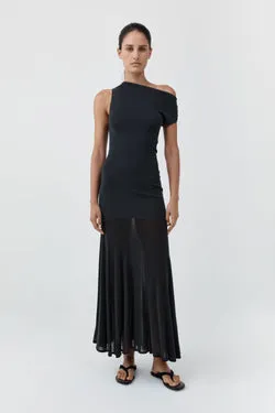 Fine Jersey Circle Hem Dress - Charcoal