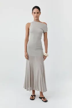 Fine Jersey Circle Hem Dress - Soft Ash