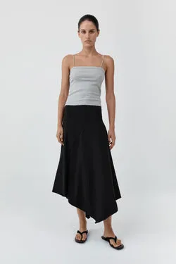 Asymm Drape Skirt - Black