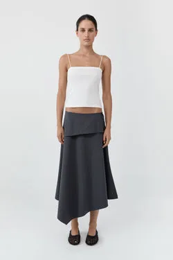 Detachable Belt Asymm Skirt - Iron Glaze