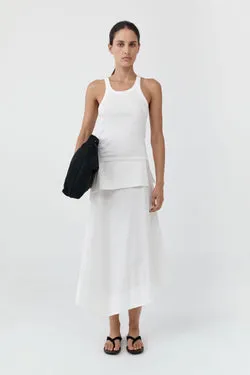 Detachable Belt Asymm Skirt - Off White