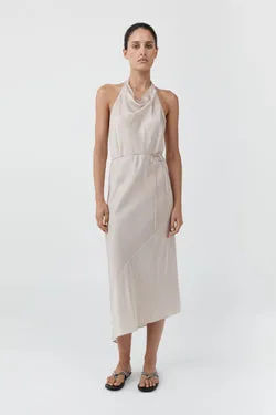 Silk Wrap Dress - Soft Ash