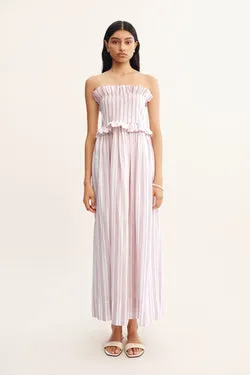COBY STRAPLESS DRESS - VINTAGE STRIPE