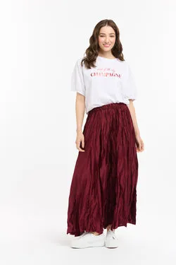 Urban Luxury Burgundy Crinkle Skirt OS
