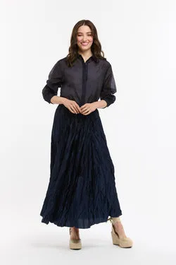 Urban Luxury Navy Crinkle Skirt OS
