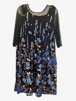 Taking Shape Embroidered Floral Midi Dress Size 24