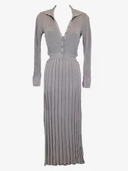 Elka Collective Muted Lavender Ribbed Maxi Dress Size 8