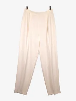 Anthea Crawford Elegant Cream Tapered Dressy Pants Size 14