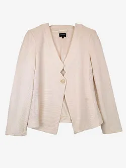Giorgio Armani Cream Ribbed Elevated Blazer Size 10