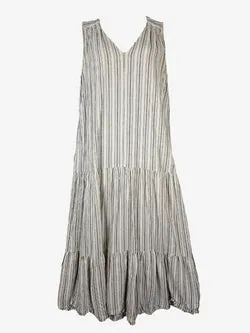 Piper Summer Yacht Day Stripe Linen Blend Dress Size 14