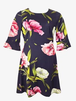 Moss & Spy Classic Navy Floral Mini Dress Size 12