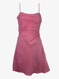 Aje Bon Bon Pink Draped Slip Mini Dress Size 6