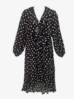 Witchery Fun Ruffled Polka Dot Wrap Midi Dress Size 16