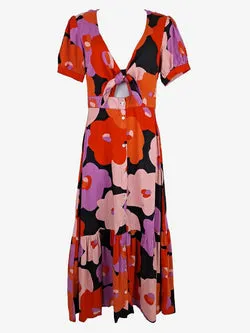 Mister Zimi Magenta Poppy Tie Front Dress Size 6