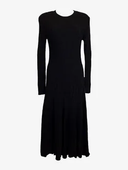 Cue Noir Ribbed Long Sleeve Maxi Dress Size S