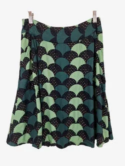 Totem Geometric Rhythm Midi Skirt Size 10