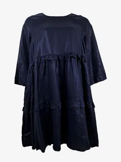 Alessandra 'Wet Look' Midnight Midi Dress Size M