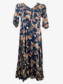 Boho Vintage Floral Maxi Dress Size S
