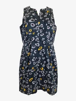 Cue Petrol Blue Floral Midi Dress Size 14