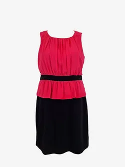 Review Colour Block Gathered Neck Mini Dress Size 12
