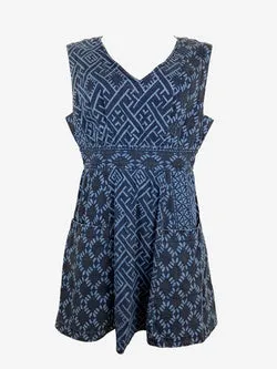 Plenty Diamond Patterned Stretch Denim Mini Dress Size 12