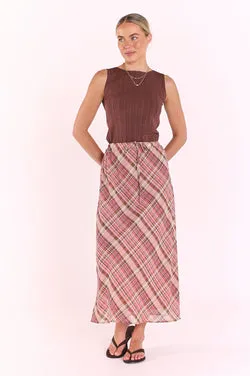 Riley Skirt - Pink Check