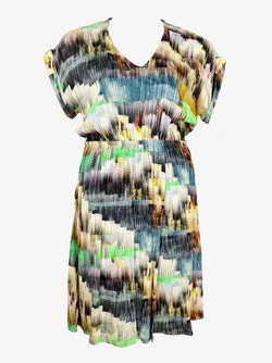 Elk Colour Glitch Midi Dress Size 8