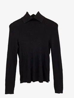 David Lawrence Sparkle Roll Neck Knit Top Size S