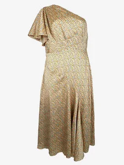 Acler Colour Blot One Shoulder Maxi Dress Size 14