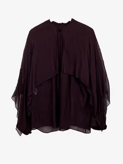 Gucci Aubergine Silk Blouse Size S