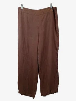 Stella Chocolate Chic Linen Wide Leg Pants Size 14