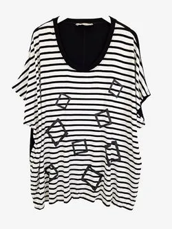Taking Shape Relaxed Fit Contemporary Stripe Top Size XL