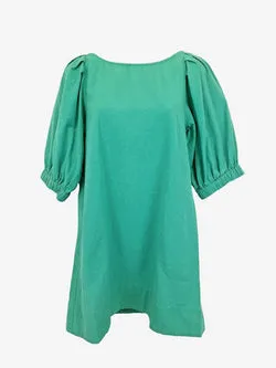 Boho Bird Puff Sleeve Shift Mini Dress Size 8