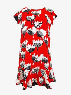 Boutique Moschino Swanky Red Patterned Mini Dress Size 6