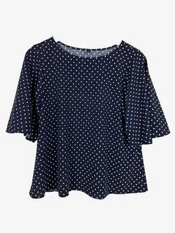 Uniqlo Sweet Navy Polka Dot Top Size S