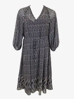 Veronika Maine Tied Balloon Sleeve Flowy Midi Dress Size 16