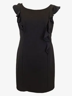 Review Floaty Ruffle Little Black Dress Size 14