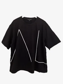 Alexandra Luxe Branded Boxy Crew Top Size XL