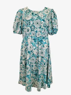 Review Holiday Charm Aqua Floral Maxi Dress Size 18