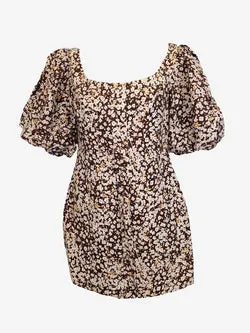 Shona Joy Dahlia Sophisticated Floral Blouson Sleeve Mini Dress Size 6