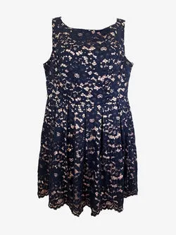 Review Out To The Races Navy Lace Midi Dress Size 16