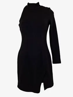Misha Collection Chic One Shoulder Funnel Neck Mini Dress Size XS