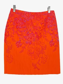 Ginger & Smart Neon Pink Rose Jacquard Mini Skirt Size 8