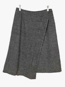 Joseph Charcoal Asymmetric Wool Blend Mini Skirt Size M