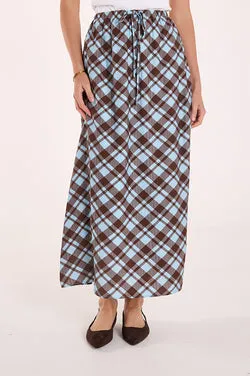 Loretta Skirt - Blue Chocolate Check