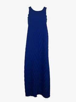 GINLEE Striking Cobalt Pleated Maxi Dress Size 12