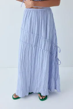 Elise Midi Skirt Crinkle Blue